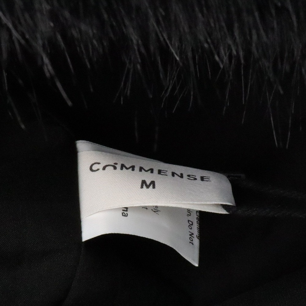 NWT Commense Black Faux Fur Cropped Jacket Shawl Collar Coat M - Picture 6 of 8